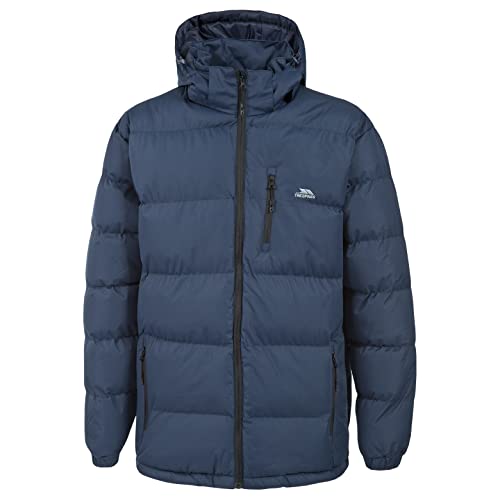 Trespass Herren Warme Gepolsterte Wasserdichte Regenjacke Mit Abnehmbarer Kapuze Clip, Navy, S, MAJKCAI20001_NA1S von Trespass