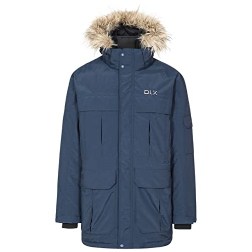 Trespass Highland, Navy, XL, Wasserdichte Daunenjacke mit abnehmbarer Kapuze für Herren, Blau, X-Large von DLX