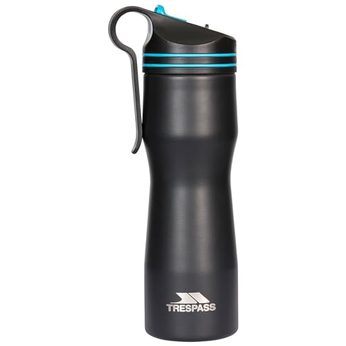 Trespass Unisex Trinkflasche IMBRIUM Edelstahl 400ml mit doppelwandiger Isolierung und großem geformtem Clip, schwarz, je 400ml Trespass Unisex Trinkflasche IMBRIUM Edelstahl 400ml mit doppelwandiger Isolierung und großem geformtem Clip, schwarz, je 400ml von Trespass