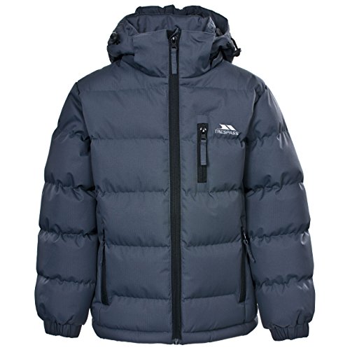 Trespass Jungen Tuff Wasserdichte Regenjacke Mit Abnehmbarer Kapuze, Flint, 2-3 EU Trespass Jungen Tuff Wasserdichte Regenjacke Mit Abnehmbarer Kapuze, Flint, 2-3 EU von Trespass
