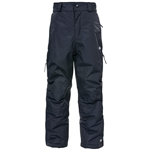 Trespass Kinder Warme Gepolsterte wasserdichte Skihose Mit Knöchelgamaschen, Knöchelreißverschlüssen & Seitenbelüftung MARVELOUS, Black, 2/3, UCBTSKE20004_BLK2/3 von Trespass