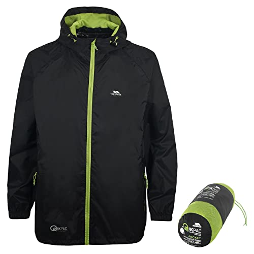 Trespass Unisex Erwachsene Qikpac Jacket Kompakt Zusammenrollbare Wasserdichte Regenjacke, Schwarz (Black), XS Trespass Unisex Erwachsene Qikpac Jacket Kompakt Zusammenrollbare Wasserdichte Regenjacke, Schwarz (Black), XS von Trespass