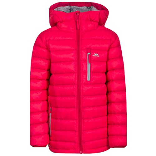 Trespass Morley, Raspberry, 3/4, Kompakt Zusammenfaltbare Leichte Warme Wasserdichte Jacke mit Kapuze für Kinder / Unisex / Mädchen und Jungen, 3-4 Jahre, Rosa / Pink von Trespass