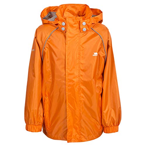 Trespass Neely II, Apricot, 3/4, Wasserdichte Jacke mit abnehmbarer Kapuze für Kinder / Unisex / Mädchen und Jungen, 3-4 Jahre, Orange von Trespass