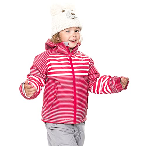 Trespass Oakle, Raspberry/White/Platinum Print, 2/3, Warme Gepolsterte Wasserdichte Skijacke mit abnehmbarer Kapuze, Skipasstasche & Schneeefang für Kinder, 2-3 Jahre, Grau Trespass Oakle, Raspberry/White/Platinum Print, 2/3, Warme Gepolsterte Wasserdichte Skijacke mit abnehmbarer Kapuze, Skipasstasche & Schneeefang für Kinder, 2-3 Jahre, Grau von Trespass