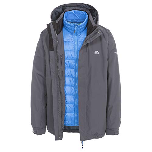 Trespass Pathway, Flint, XS, Wasserdichte 3-in-1 Jacke mit abnehmbarer Kapuze, herausnehmbare Innenjacke aus Daunen für Herren, X-Small, Grau Trespass Pathway, Flint, XS, Wasserdichte 3-in-1 Jacke mit abnehmbarer Kapuze, herausnehmbare Innenjacke aus Daunen für Herren, X-Small, Grau von Trespass