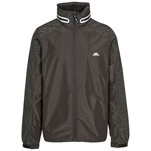 Trespass Prominent, Reflective Print, L, Wasserdichte Reflektor Fahrradjacke mit einrollbarer Kapuze für Herren, Grau, Large von Trespass