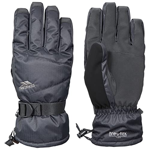 Trespass Punch, Black, L, Gepolsterte Wasserdichte Handschuhe für Herren, Large, Schwarz von Trespass