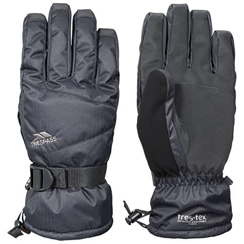 Trespass Punch, Black, XL, Gepolsterte Wasserdichte Handschuhe für Herren, X-Large, Schwarz von Trespass