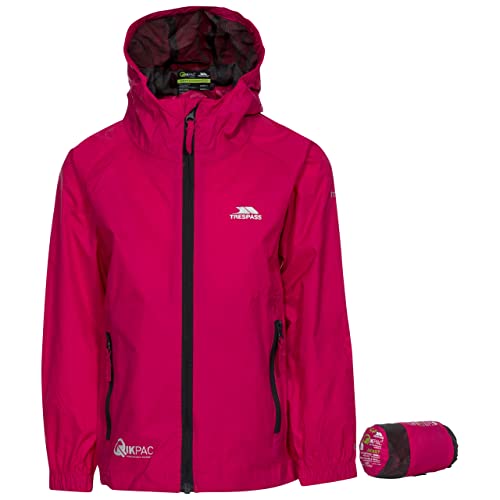 Trespass Qikpac Jacket, Sasparilla, 3/4, Kompakt Zusammenrollbare Wasserdichte Jacke für Kinder / Unisex / Mädchen und Jungen, 3-4 Jahre, Rosa / Pink Trespass Qikpac Jacket, Sasparilla, 3/4, Kompakt Zusammenrollbare Wasserdichte Jacke für Kinder / Unisex / Mädchen und Jungen, 3-4 Jahre, Rosa / Pink von Trespass