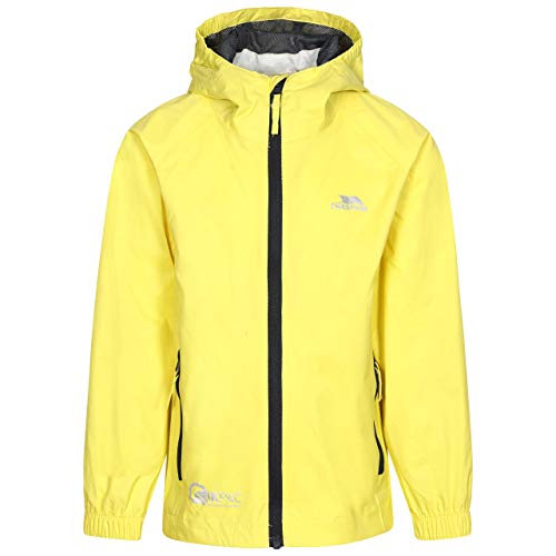 Trespass Qikpac Jacket, Yellow, 2/3, Kompakt Zusammenrollbare Wasserdichte Jacke für Kinder / Unisex / Mädchen und Jungen, 2-3 Jahre, Gelb von Trespass