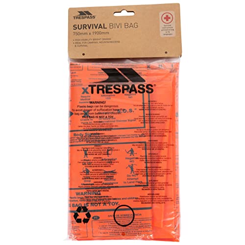 Trespass Radiator, Orange, Rettungsdecke / Thermodecke / Rettungsfolie / Survival Bag / Notfalldecke / Erste Hilfe Decke, Orange von Trespass