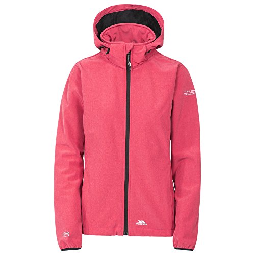 Trespass Ramona, Raspberry, XXS, Wasserdichte Softshelljacke mit Kapuze für Damen, XX-Small / 2XS / 2X-Small, Rosa / Pink von Trespass