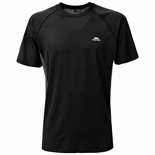 Trespass Reptia, Black, XS, Schnelltrocknendes Stretch T-Shirt mit Schlüsseltasche für Herren, X-Small, Schwarz Trespass Reptia, Black, XS, Schnelltrocknendes Stretch T-Shirt mit Schlüsseltasche für Herren, X-Small, Schwarz von Trespass