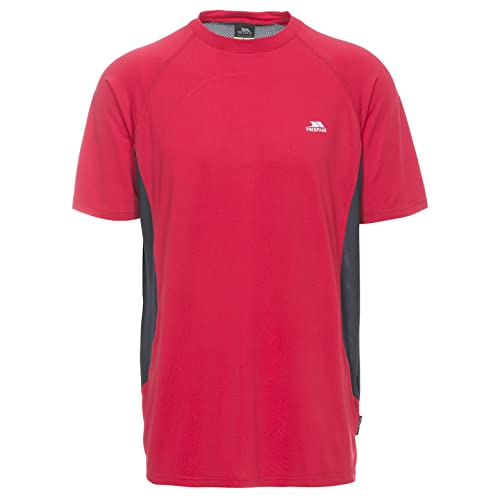 Trespass Reptia, Red, S, Schnelltrocknendes Stretch T-Shirt mit Schlüsseltasche für Herren, Small, Rot von Trespass