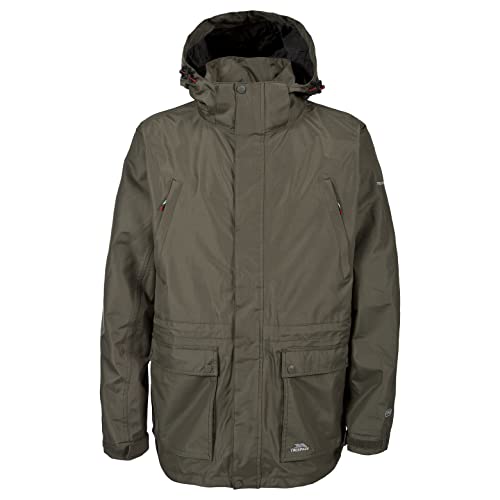 Trespass Reuben, Khaki, XS, Wasserdichte Jacke mit abnehmbarer Kapuze für Herren, X-Small, Grün Trespass Reuben, Khaki, XS, Wasserdichte Jacke mit abnehmbarer Kapuze für Herren, X-Small, Grün von Trespass