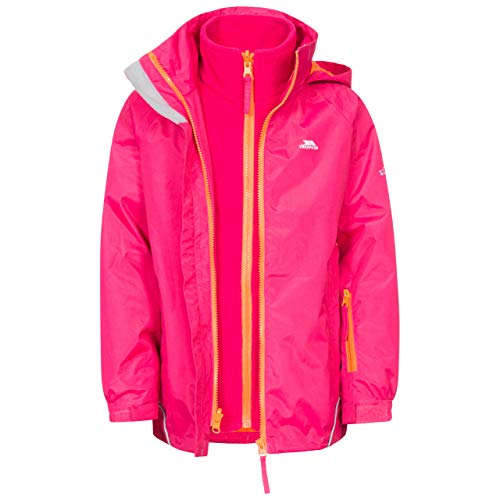 Trespass Rockcliff, Raspberry, 2/3, Wasserdichte 3-in-1 Jacke mit Kapuze, herausnehmbare Innenjacke aus Fleece für Kinder / Unisex / Mädchen und Jungen, 2-3 Jahre, Rosa / Pink Trespass Rockcliff, Raspberry, 2/3, Wasserdichte 3-in-1 Jacke mit Kapuze, herausnehmbare Innenjacke aus Fleece für Kinder / Unisex / Mädchen und Jungen, 2-3 Jahre, Rosa / Pink von Trespass