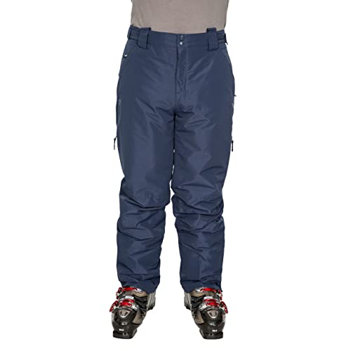 Trespass Roscrea, Navy, S, Wasserdichte Skihose mit Abnehmbaren Hosenträgern, Knöchelreißverschlüssen, Knöchelgamaschen & Seitenbelüftung für Herren, Blau, Small von Trespass