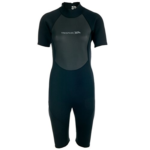 Trespass Scubadive, Black, S, Kurzer Neoprenanzug mit 7mm-Reißverschluss für Damen, Small, Schwarz Trespass Scubadive, Black, S, Kurzer Neoprenanzug mit 7mm-Reißverschluss für Damen, Small, Schwarz von Trespass