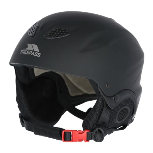 Trespass Skihelm mit Herausnehmbaren Ohrlaschen, Skibrillenhalter und Verstellbarem Ventilationssystem Skyhigh, Black, M, UAACHEE20001_BLKM von Trespass