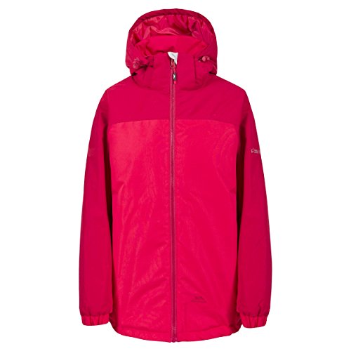 Trespass Starstruck, Raspberry, XL, Wasserdichte Jacke mit Kapuze & Abnehmbarem Fellkragen für Damen, X-Large, Rosa / Pink von Trespass