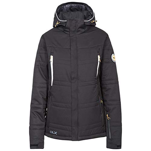 Trespass Thandie, Black, L, Warme Wasserdichte Skijacke mit Abnehmbarer Kapuze, Unterarmbelüftung, Kopfhörereingang, Skibrillentasche, herausnehmbarem Schneefang & Skipasstasche für Damen, Schwarz, Large Trespass Thandie, Black, L, Warme Wasserdichte Skijacke mit Abnehmbarer Kapuze, Unterarmbelüftung, Kopfhörereingang, Skibrillentasche, herausnehmbarem Schneefang & Skipasstasche für Damen, Schwarz, Large von Trespass