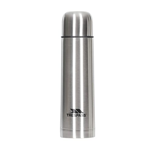 Trespass Thirst 50X, Silver, Unzerbrechliche Edelstahl Thermoskanne 500ml für Warme oder Kalte Getränke, Silber von Trespass