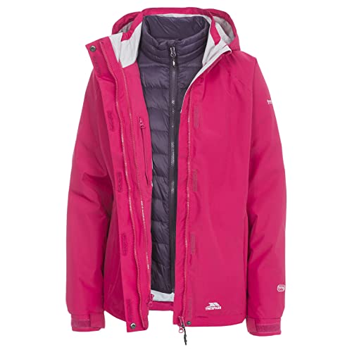 Trespass Trailwind, Cerise, XS, Wasserdichte 3-in-1 Jacke mit abnehmbarer Kapuze mit herausnehmbarer Daunen-Innenjacke für Damen, X-Small, Rosa / Pink Trespass Trailwind, Cerise, XS, Wasserdichte 3-in-1 Jacke mit abnehmbarer Kapuze mit herausnehmbarer Daunen-Innenjacke für Damen, X-Small, Rosa / Pink von Trespass