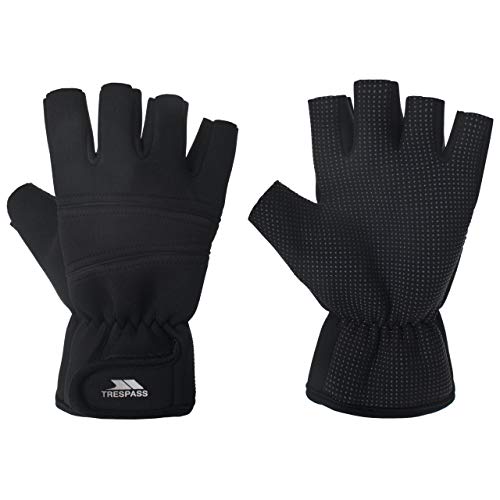 Trespass Unisex Carradale Wasserdichte Fingerlose Neopren Handschuhe, Schwarz, M/L EU von Trespass