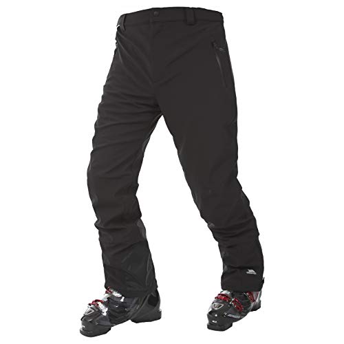 Trespass Westend, Black, XS, Wasserdichte Stretch Skihose mit Knöchelreißverschlüssen & Knöchelgamaschen für Herren, X-Small, Schwarz von Trespass