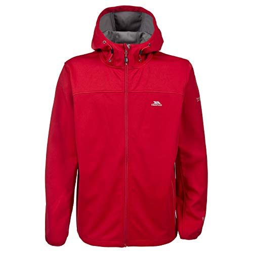 Trespass Zeek, Red, S, Wasserdichte Softshelljacke für Herren, Small, Rot von Trespass