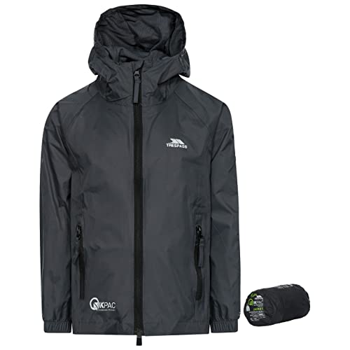 Trespass Qikpac Jacket, Flint, 3/4, Kompakt Zusammenrollbare Wasserdichte Jacke für Kinder / Unisex / Mädchen und Jungen, 3-4 Jahre, Grau Trespass Qikpac Jacket, Flint, 3/4, Kompakt Zusammenrollbare Wasserdichte Jacke für Kinder / Unisex / Mädchen und Jungen, 3-4 Jahre, Grau von Trespass