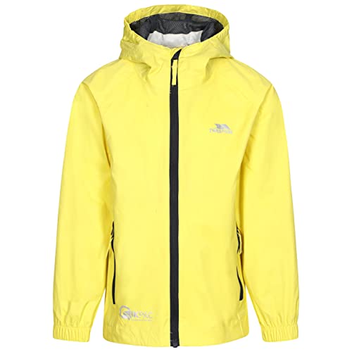 Trespass Qikpac Jacket, Yellow, 5/6, Kompakt Zusammenrollbare Wasserdichte Jacke für Kinder / Unisex / Mädchen und Jungen, 5-6 Jahre, Gelb von Trespass