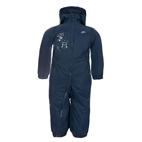 Tresspass Kinder Regenanzug mit Fleece-Einsatz, Wasserfest und atmungsaktiv Rosa navy 6-12 Monate von Trespass