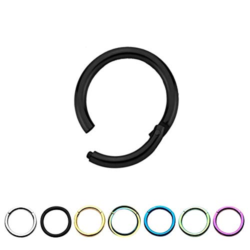 Treuheld® | 1,2mm x 8mm Segment Clicker Piercing Ring | Chirurgenstahl | Blau | Lippenpiercing, Septum Nasenring, Ohr, Bauchnabelpiercing, Lippe von Treuheld