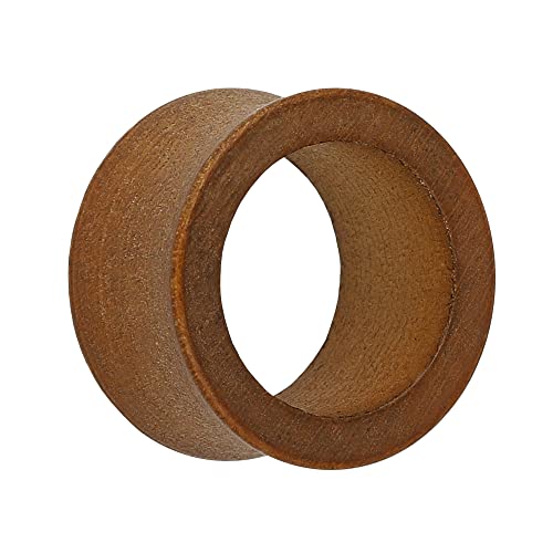 Treuheld® | Holz Ohr Flesh Tunnel | Braun | Double Flared 12 mm von Treuheld