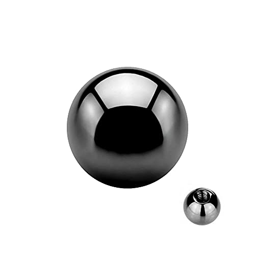 Treuheld® Kugel für Piercings in Schwarz aus Stahl | 15 Größen [01.] - 1.0 x 2mm von Treuheld