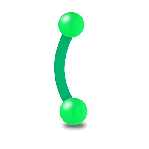 Treuheld® Piercing Banane aus Kunststoff | Farbe: Grün | Größe: 1,6 x 12 mm (Kugeln: 4mm) von Treuheld
