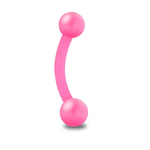 Treuheld® Piercing Banane aus Kunststoff | Farbe: Pink/Rosa | Größe: 1,2 x 10 mm (Kugeln: 3mm) von Treuheld