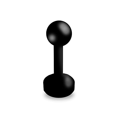 Treuheld® Piercing Labret aus Kunststoff | Farbe: Schwarz | Größe: 1,0 x 8 mm (Kugel: 2,5mm) von Treuheld