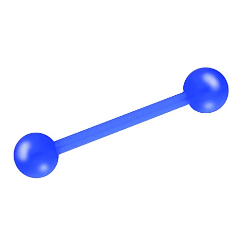 Treuheld® Piercing Stab aus Kunststoff | Farbe: Blau | Größe: 1,6mm x 8mm (Kugeln: 4mm) von Treuheld