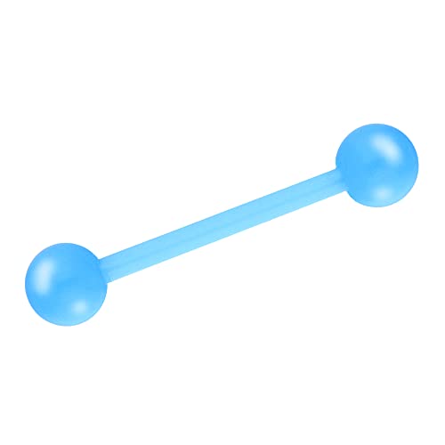 Treuheld® Piercing Stab aus Kunststoff | Farbe: Hellblau | Größe: 1,2mm x 8mm (Kugeln: 3mm) von Treuheld