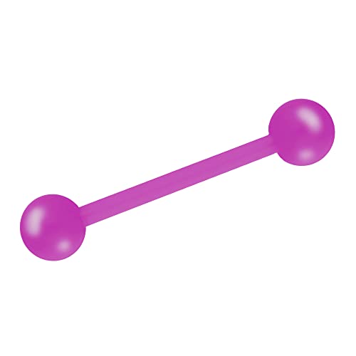 Treuheld® Piercing Stab aus Kunststoff | Farbe: Lila/Violett | Größe: 1,2mm x 6mm (Kugeln: 3mm) von Treuheld