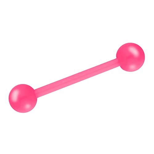 Treuheld® Piercing Stab aus Kunststoff | Farbe: Pink/Rosa | Größe: 1,2mm x 10mm (Kugeln: 3mm) von Treuheld