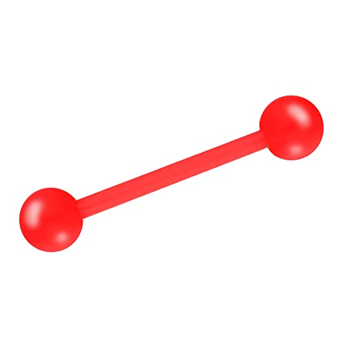 Treuheld® Piercing Stab aus Kunststoff | Farbe: Rot | Größe: 1,2mm x 8mm (Kugeln: 3mm) von Treuheld