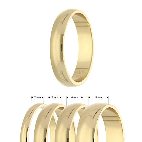 Treuheld® Ring aus 925 Sterling Silber | Gold | Ringgröße 58 | Breite 3mm | Damen & Herren | glänzend | Freundschaftsring Verlobungsring Ehering von Treuheld