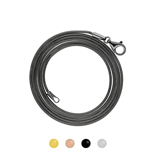 Treuheld® Schlangenkette aus 925 Sterling Silber | Farbe: schwarz | Länge: 40cm von Treuheld