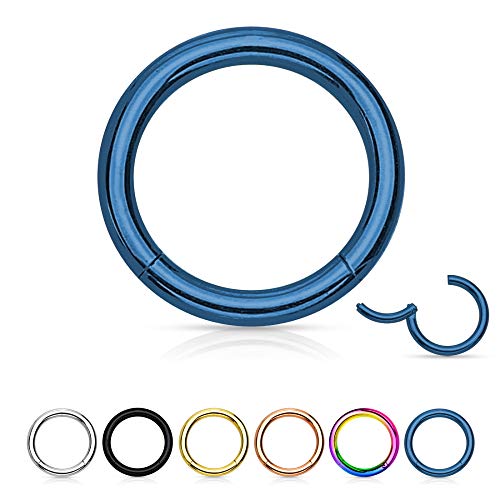 Treuheld® | Segmentring-Clicker aus Chirurgenstahl | Blau | Größe: 1.2mm x 6mm von Treuheld