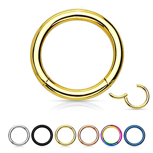 Treuheld® | Segmentring-Clicker aus Chirurgenstahl | Gold | Größe: 1.2mm x 13mm von Treuheld