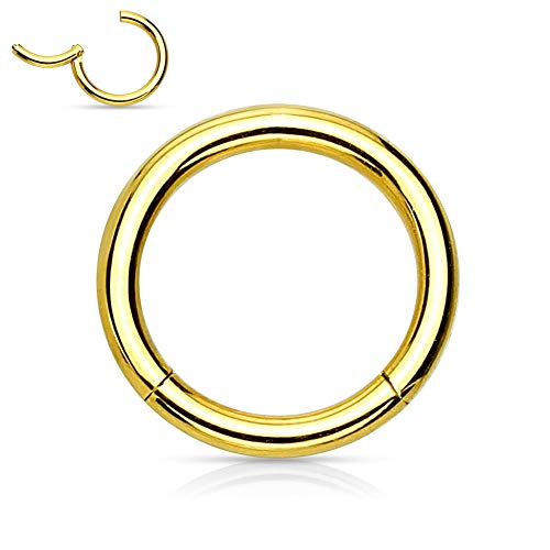 Treuheld® | Segmentring-Clicker aus Chirurgenstahl | Gold | Größe: 3.0mm x 10mm von Treuheld